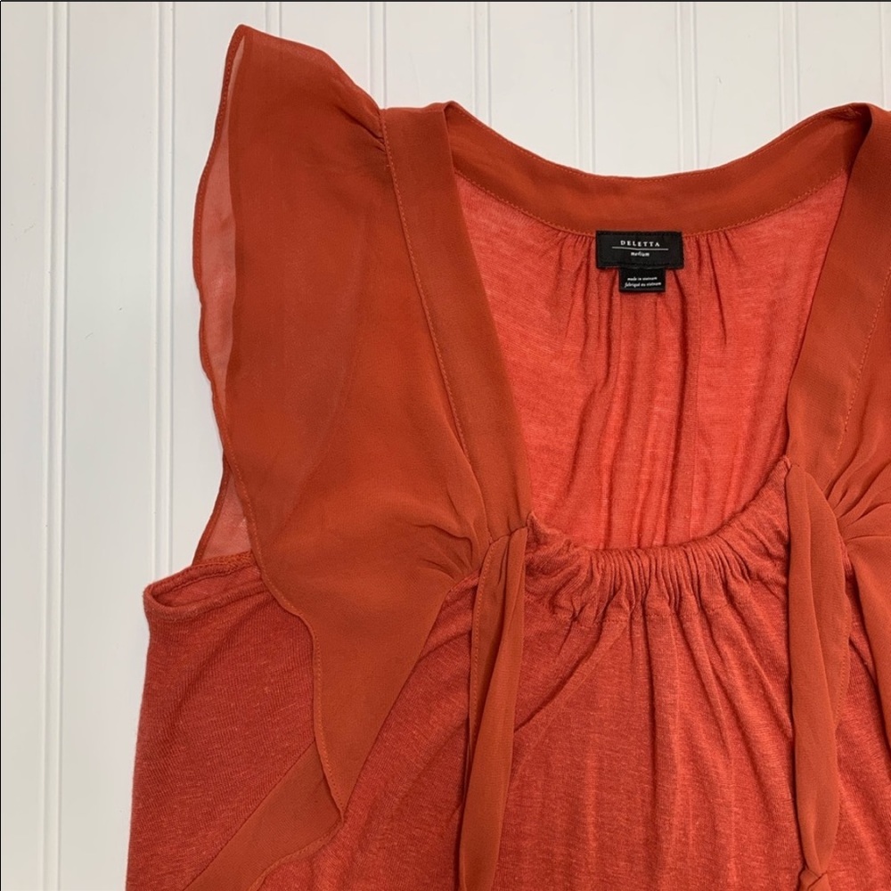 Anthropologie—Deletta—Dark Orange Top - Picture 3 of 16